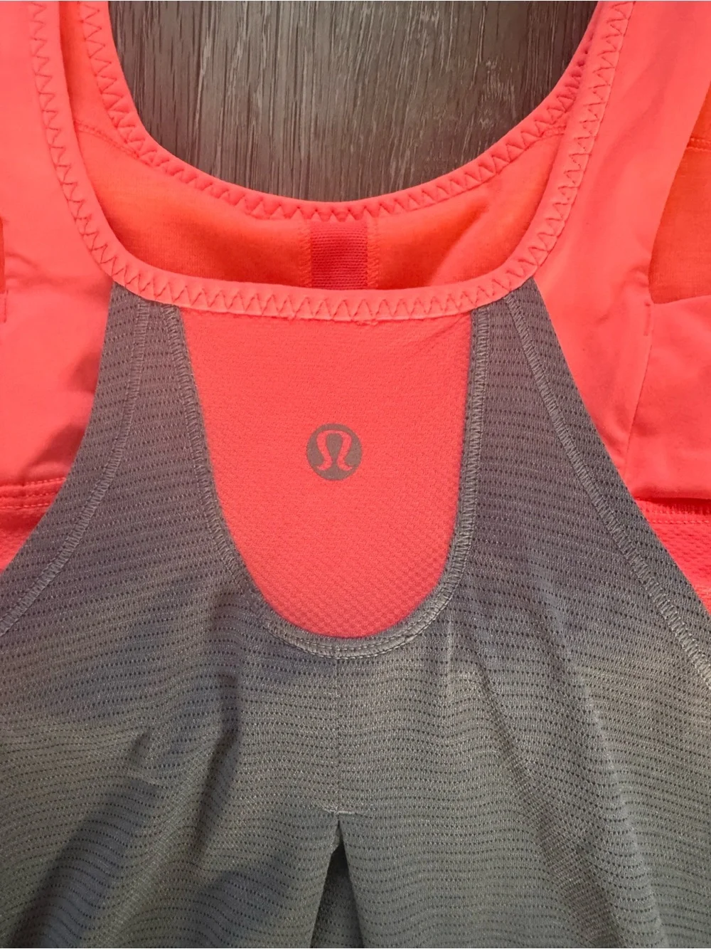 lululemon Run Times Tank Size 4 Gray Coral Orange W1F18S